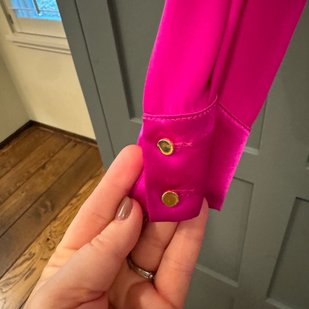 Amanda Uprichard 100% silk blouse/tunic/popover in pink - Picture 2 of 6